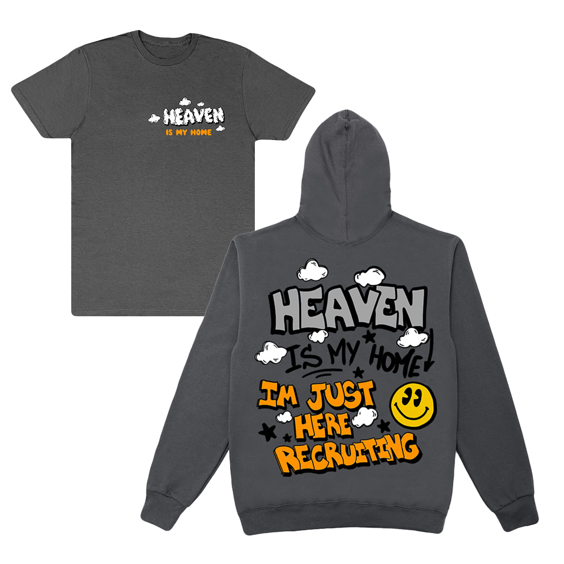 Heaven is my Home Luxury Graphic Hoodie + FREE Tee - Gray