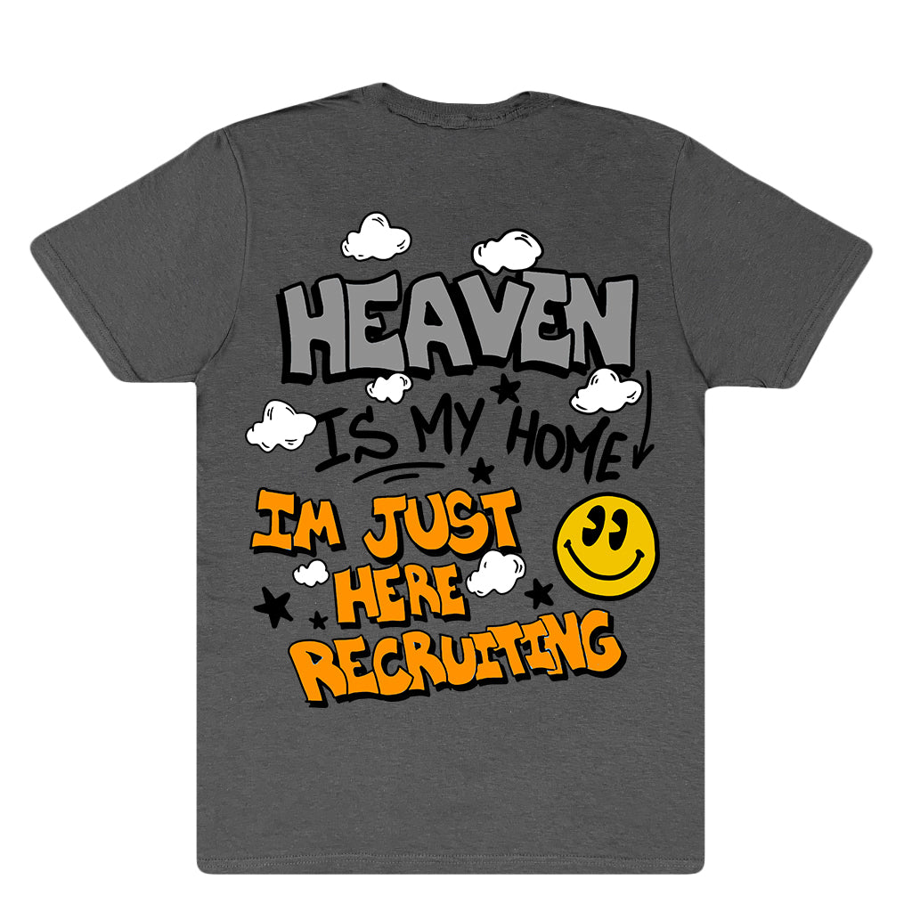 Heaven Is My Home Luxury Tee - Charcoal Gray