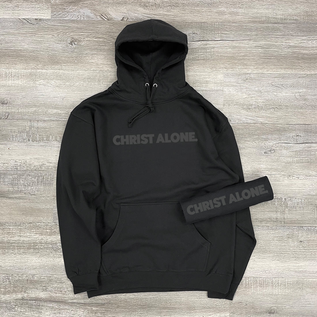 Christ Alone Hoodie - Black on Black