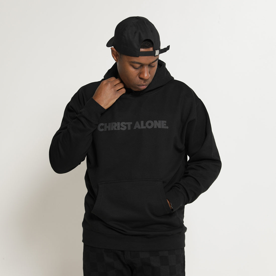 Christ Alone Hoodie - Black on Black